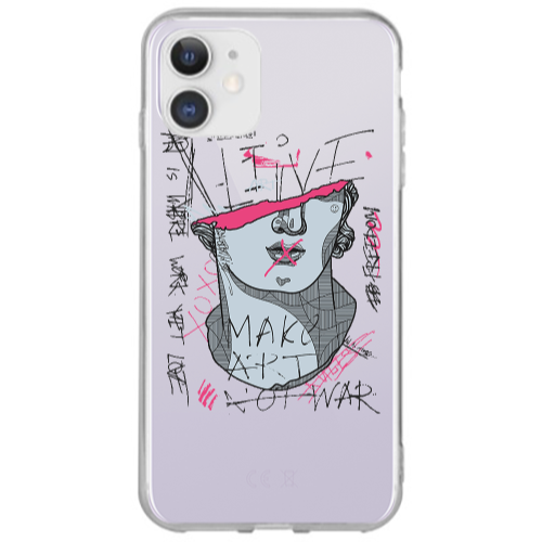 Apple iPhone 12 Make art Transparent Silicone TPU Θήκη