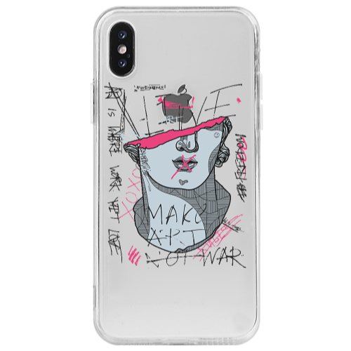 Apple iPhone X Make art Transparent Silicone TPU Θήκη