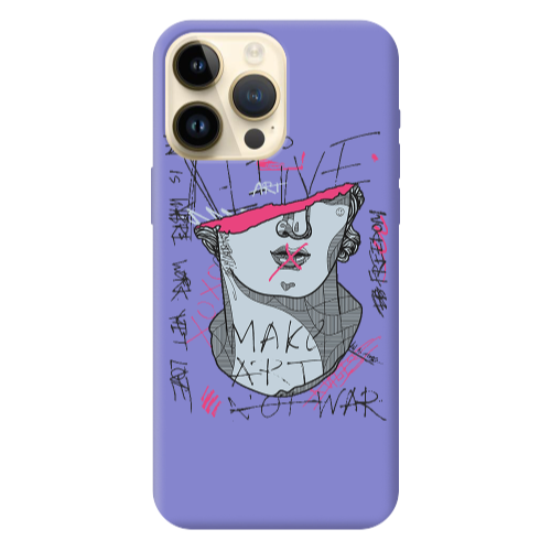 Apple iPhone 13 Pro Max Make art Purple Colored Silicone TPU Θήκη