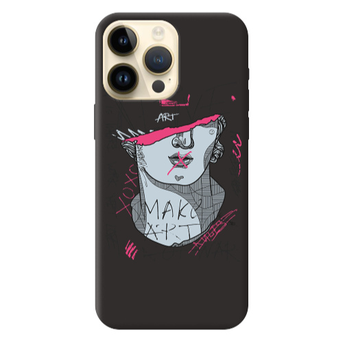 Apple iPhone 13 Pro Max Make art Black Colored Silicone TPU Θήκη