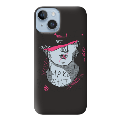 Apple iPhone 14 Plus Make art Black Colored Silicone TPU Θήκη
