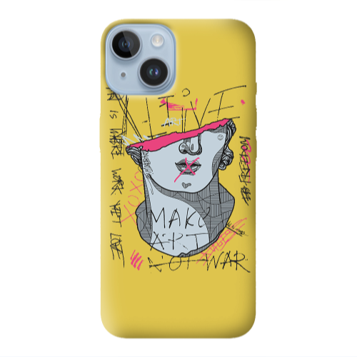 Apple iPhone 14 Plus Make art Yellow Colored Silicone TPU Θήκη