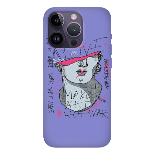 Apple iPhone 14 Pro  Make art Purple Colored Silicone TPU Θήκη