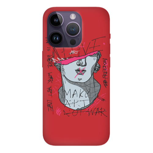 Apple iPhone 14 Pro  Make art Red Colored Silicone TPU Θήκη