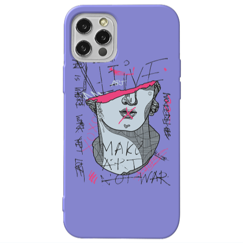 Apple iPhone 13 Pro Make art Purple Colored Silicone TPU Θήκη