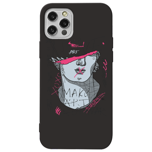 Apple iPhone 13 Pro Make art Black Colored Silicone TPU Θήκη