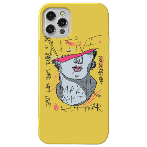 Apple iPhone 13 Pro Make art Yellow Colored Silicone TPU Θήκη