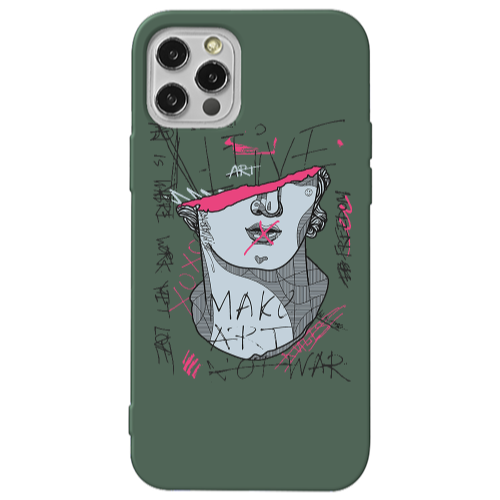 Apple iPhone 13 Pro Make art Dark Green Colored Silicone TPU Θήκη