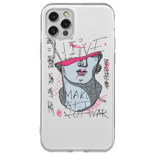 Apple iPhone 12 Pro Make art Transparent Silicone TPU Θήκη