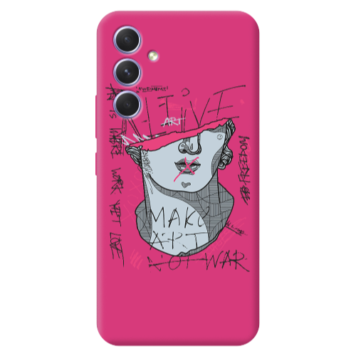 Samsung A54 Make art Fuchsia Colored Silicone TPU Θήκη