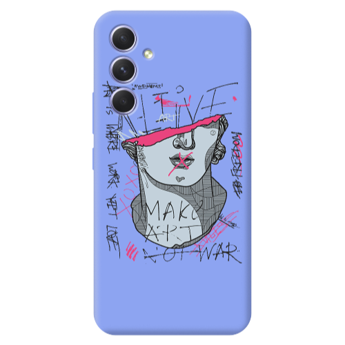 Samsung A54 Make art Light Purple Colored Silicone TPU Θήκη