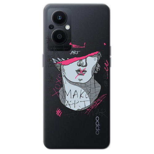 Oppo Reno 7 Lite Make art Transparent Silicone TPU Θήκη