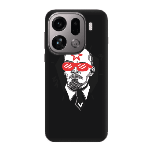 Oppo Find X9 Pro Stars and glasses Black Colored Silicone TPU Θήκη