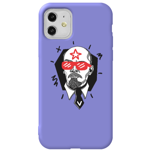 Apple iPhone 11  Stars and glasses Purple Colored Silicone TPU Θήκη
