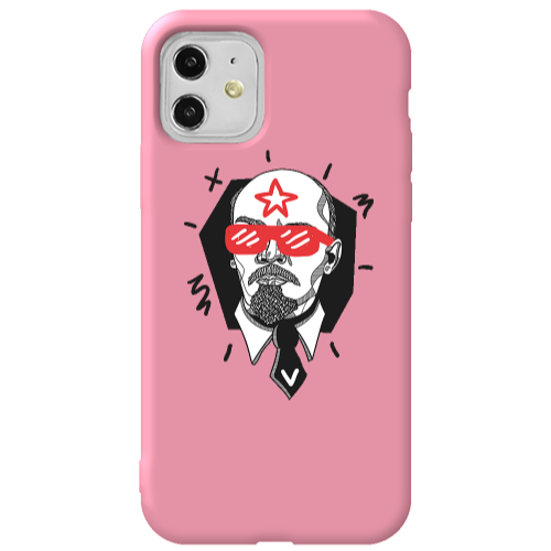 Apple iPhone 11  Stars and glasses Pink Colored Silicone TPU Θήκη