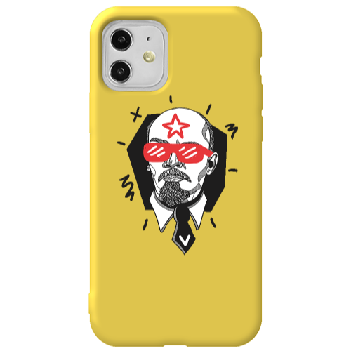 Apple iPhone 11  Stars and glasses Yellow Colored Silicone TPU Θήκη
