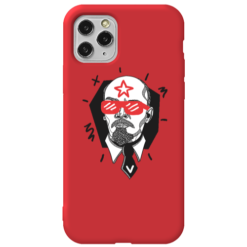 Apple iPhone 11 Pro Stars and glasses Red Colored Silicone TPU Θήκη