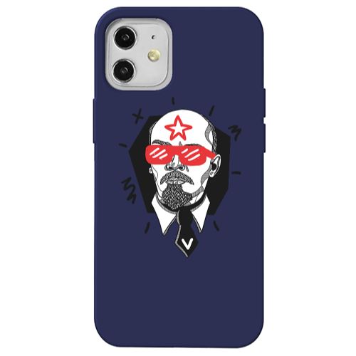 Apple iPhone 12 Stars and glasses Dark blue Colored Silicone TPU Θήκη
