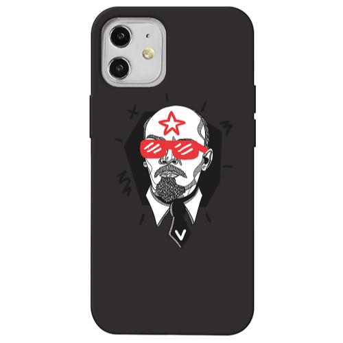 Apple iPhone 12 Stars and glasses Black Colored Silicone TPU Θήκη