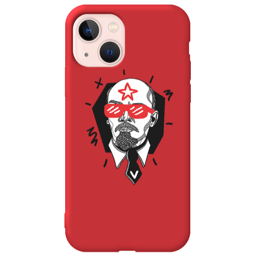 Apple iPhone 13 Stars and glasses Red Colored Silicone TPU Θήκη