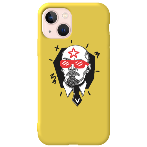Apple iPhone 13 Stars and glasses Yellow Colored Silicone TPU Θήκη