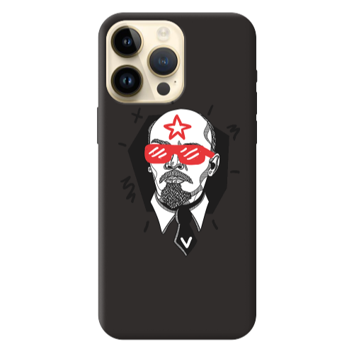 Apple iPhone 13 Pro Max Stars and glasses Black Colored Silicone TPU Θήκη