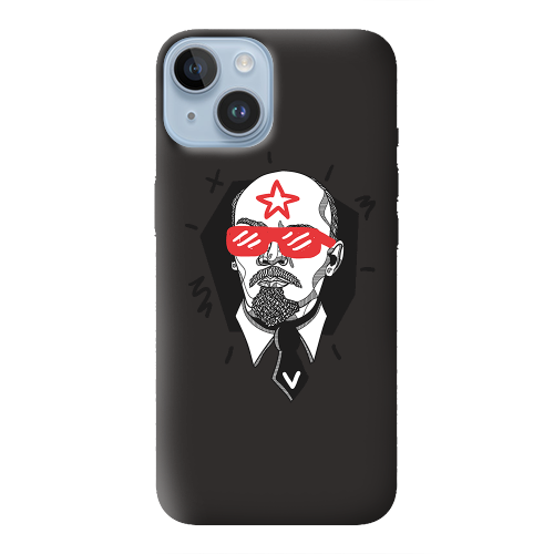 Apple iPhone 14  Stars and glasses Black Colored Silicone TPU Θήκη