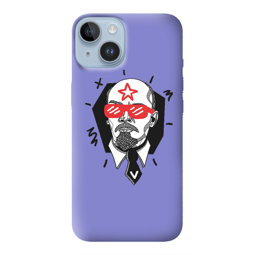 Apple iPhone 14 Plus Stars and glasses Purple Colored Silicone TPU Θήκη