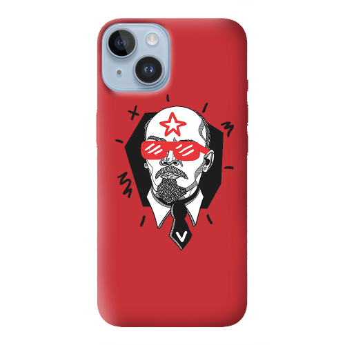 Apple iPhone 14 Plus Stars and glasses Red Colored Silicone TPU Θήκη