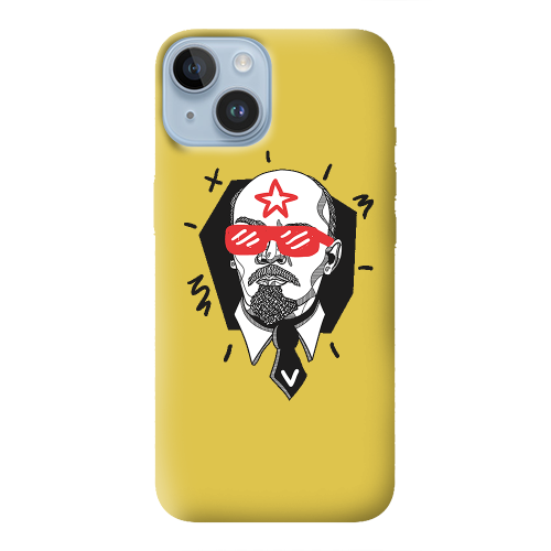Apple iPhone 14 Plus Stars and glasses Yellow Colored Silicone TPU Θήκη