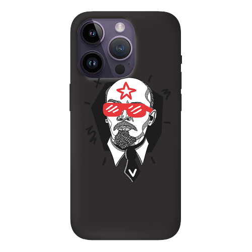 Apple iPhone 14 Pro Max Stars and glasses Black Colored Silicone TPU Θήκη