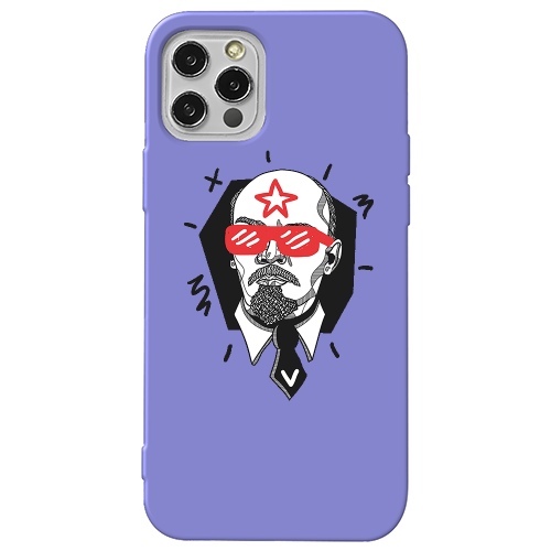 Apple iPhone 13 Pro Stars and glasses Purple Colored Silicone TPU Θήκη