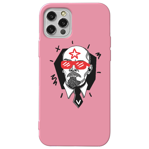Apple iPhone 13 Pro Stars and glasses Pink Colored Silicone TPU Θήκη