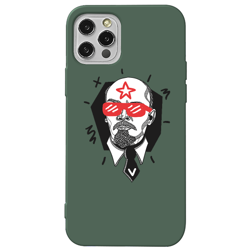 Apple iPhone 13 Pro Stars and glasses Dark Green Colored Silicone TPU Θήκη