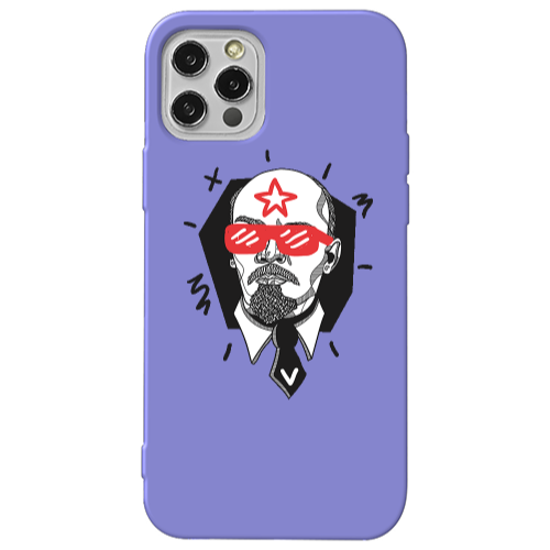 Apple iPhone 12 Pro Stars and glasses Purple Colored Silicone TPU Θήκη