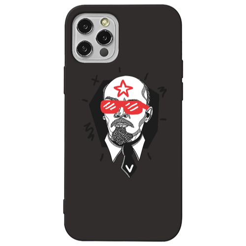 Apple iPhone 12 Pro Stars and glasses Black Colored Silicone TPU Θήκη