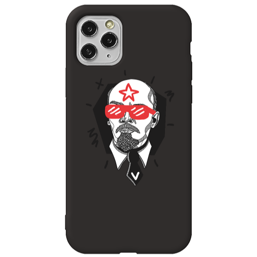 Apple iPhone 11 Pro Max Stars and glasses Black Colored Silicone TPU Θήκη