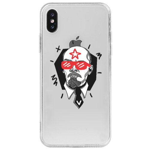 Apple iPhone Xs Stars and glasses Transparent Silicone TPU Θήκη