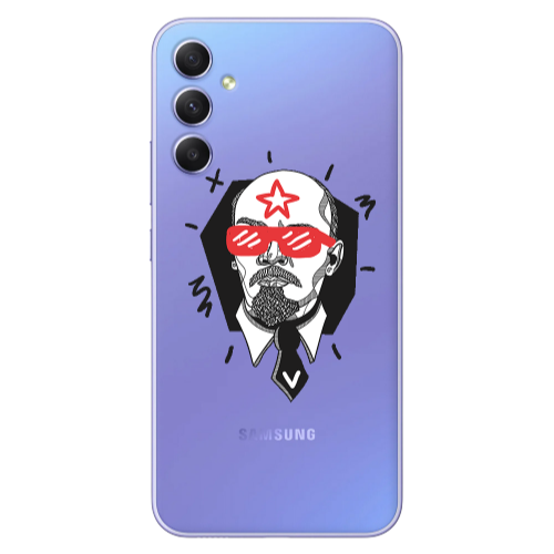 Samsung A34 Stars and glasses Transparent Silicone TPU Θήκη