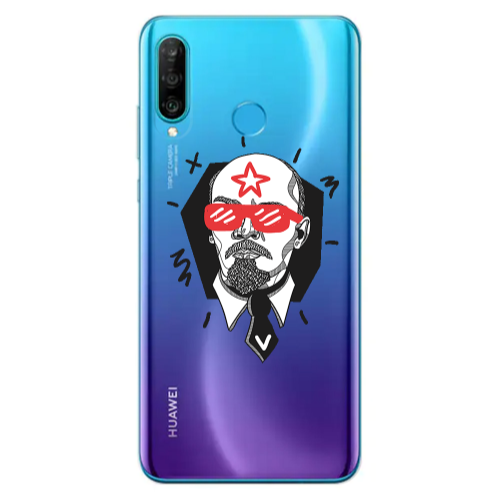 Huawei P30 Lite Stars and glasses Transparent Silicone TPU Θήκη