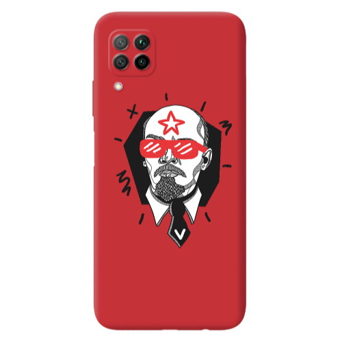 Huawei P40 Lite Stars and glasses Red Colored Silicone TPU Θήκη