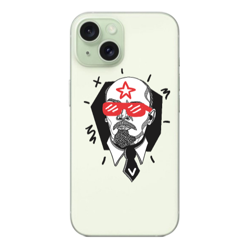 Apple iPhone 15 Stars and glasses Transparent Silicone TPU Θήκη