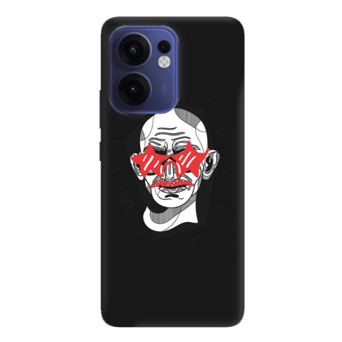 Oppo Reno 13 F Star glasses Black Colored Silicone TPU Θήκη