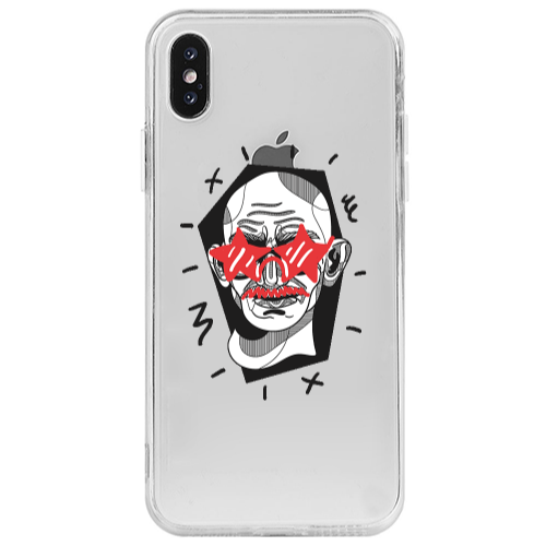 Apple iPhone X Star glasses Transparent Silicone TPU Θήκη