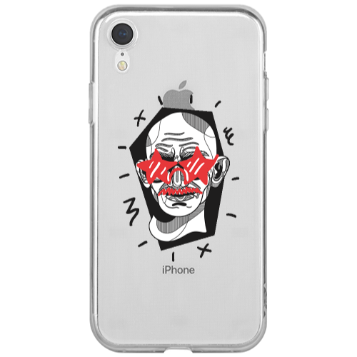 Apple iPhone Xr Star glasses Transparent Silicone TPU Θήκη