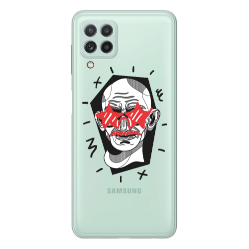 Samsung A22 4G Star glasses Transparent Silicone TPU Θήκη