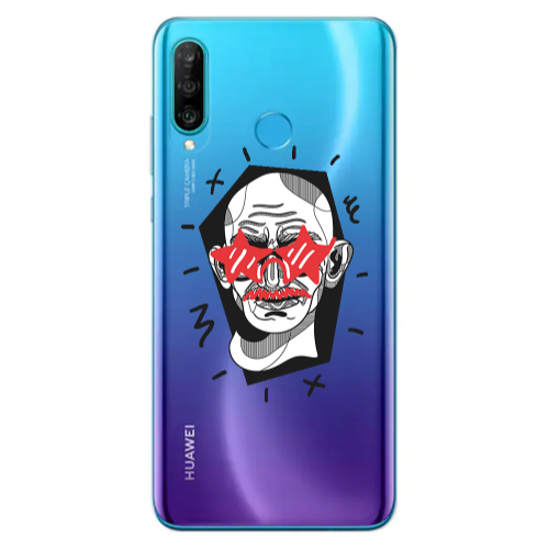 Huawei P30 Lite Star glasses Transparent Silicone TPU Θήκη