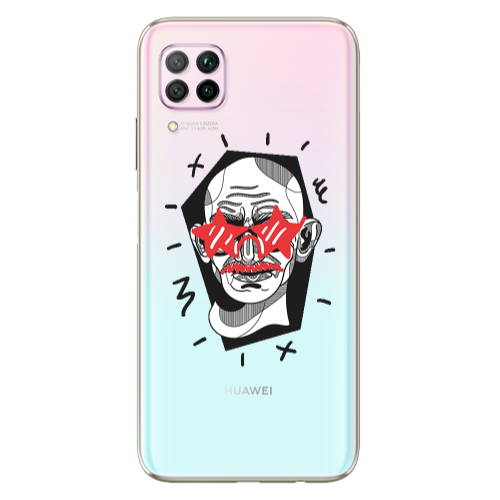 Huawei P40 Lite Star glasses Transparent Silicone TPU Θήκη