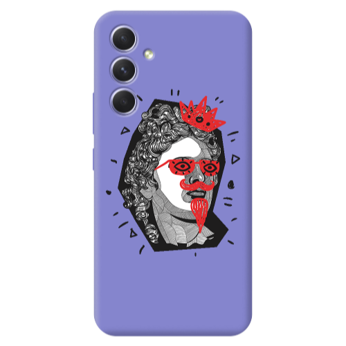 Samsung A36 Glasses crown Purple Colored Silicone TPU Θήκη