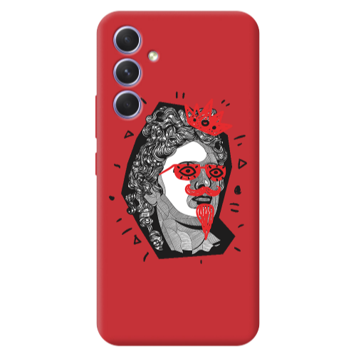 Samsung A36 Glasses crown Red Colored Silicone TPU Θήκη